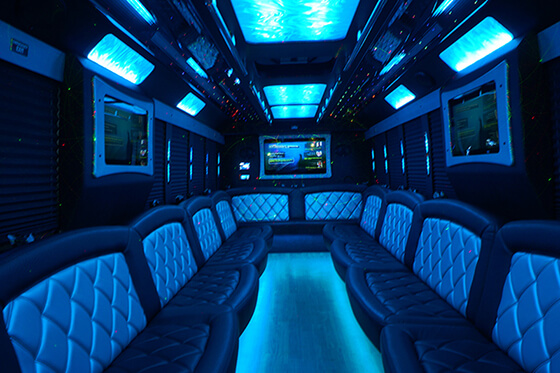 Party bus with LED lighting